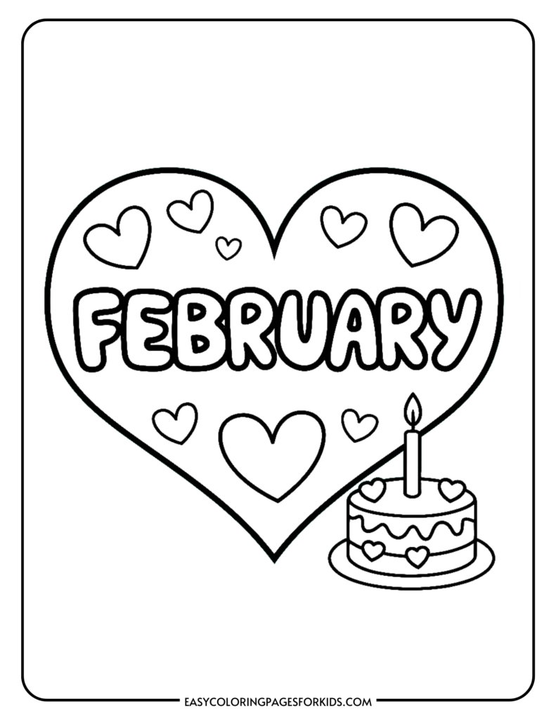 Free Printable February Coloring Pages 5 PDF Pages Easy Coloring Pages For Kids