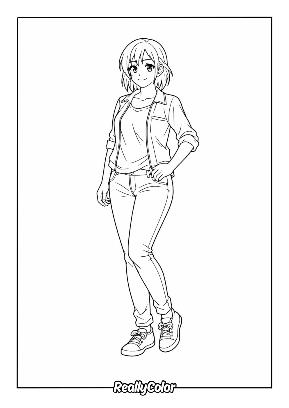 Free Printable Female Anime Coloring Pages
