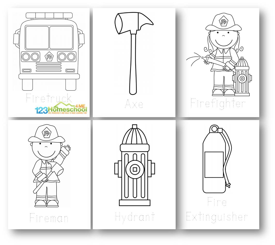  FREE Printable Firefighter Coloring Page Set