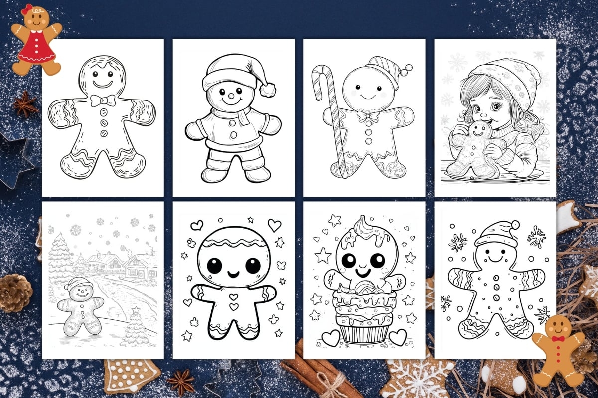 gingerbread man coloring page