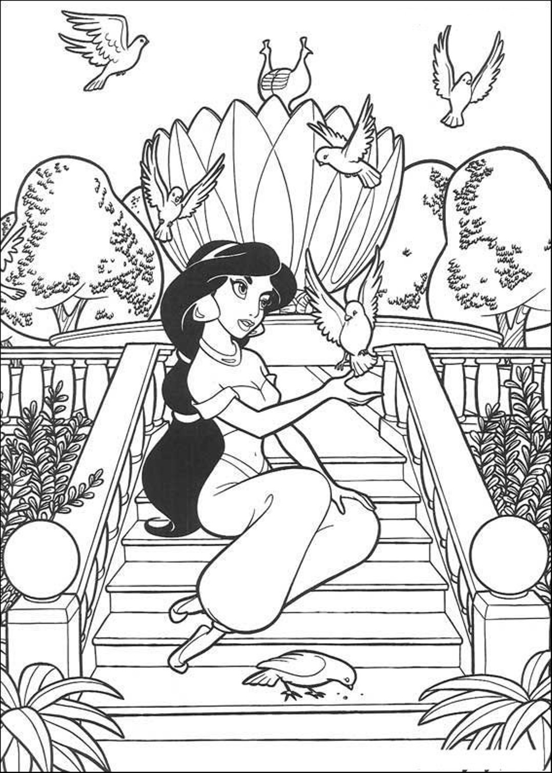 coloring pages jasmine princess