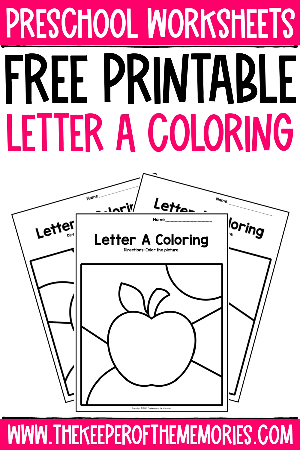 letter a color pages for preschoolers