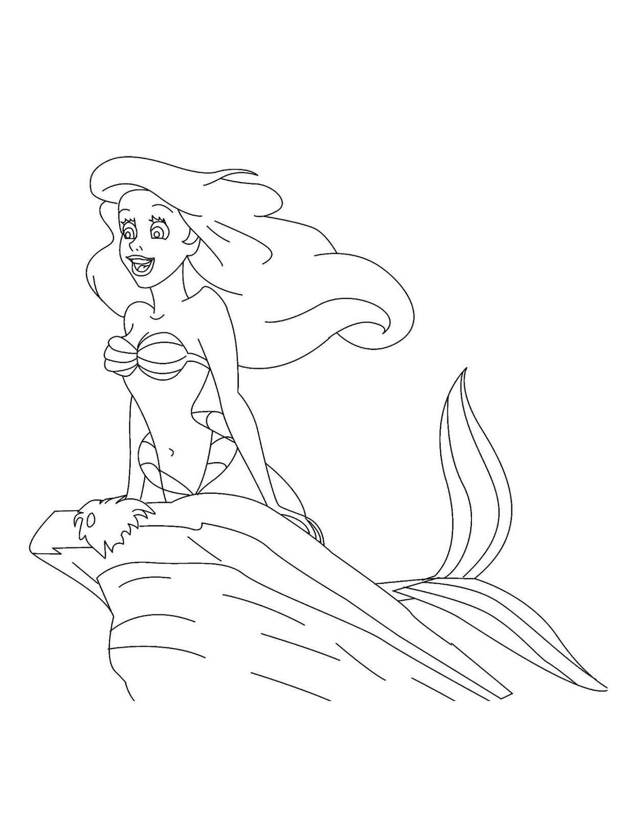 ariel mermaid coloring pages
