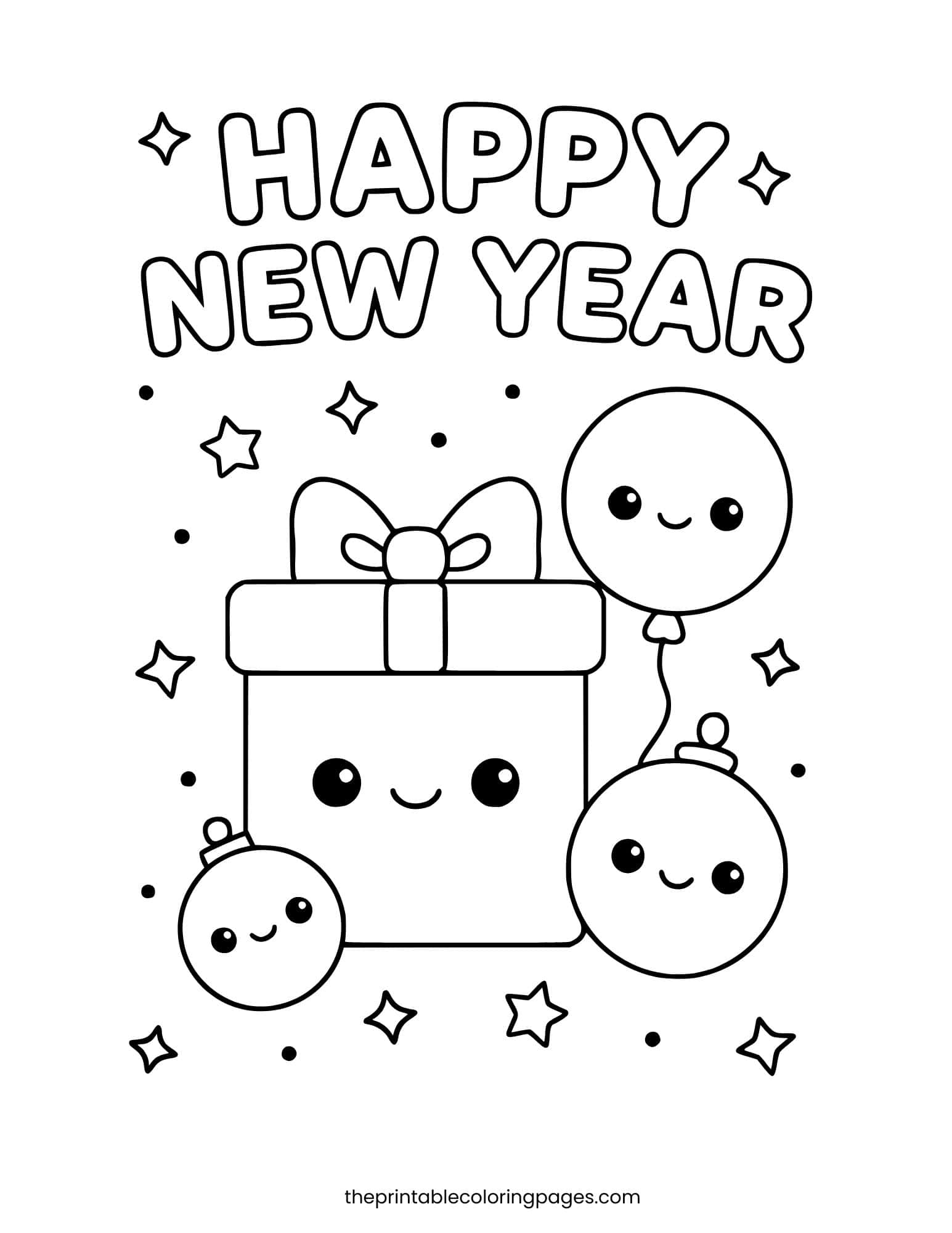 preschool happy new year coloring page