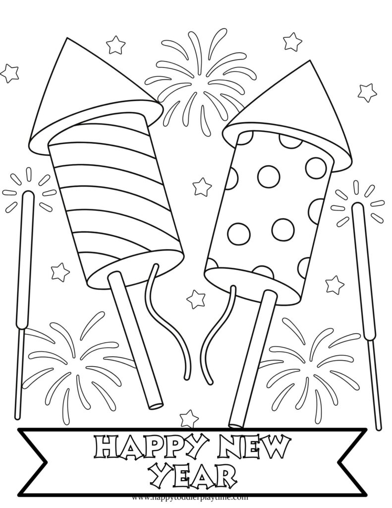 FREE Printable New Year s Eve Coloring Pages Happy Toddler Playtime