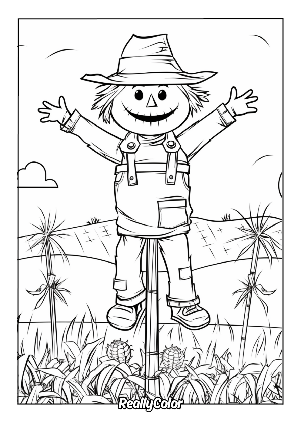 Free Printable Scarecrow Coloring Pages