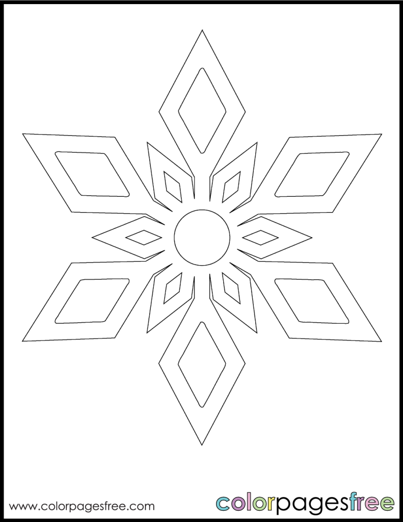 Free Printable Snowflake Coloring Page Colorpagesfree