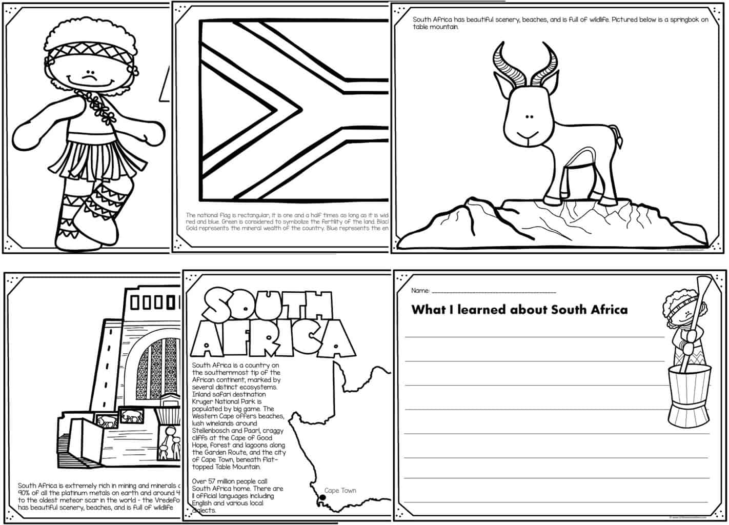 FREE Printable South Africa Coloring Pages For Kids