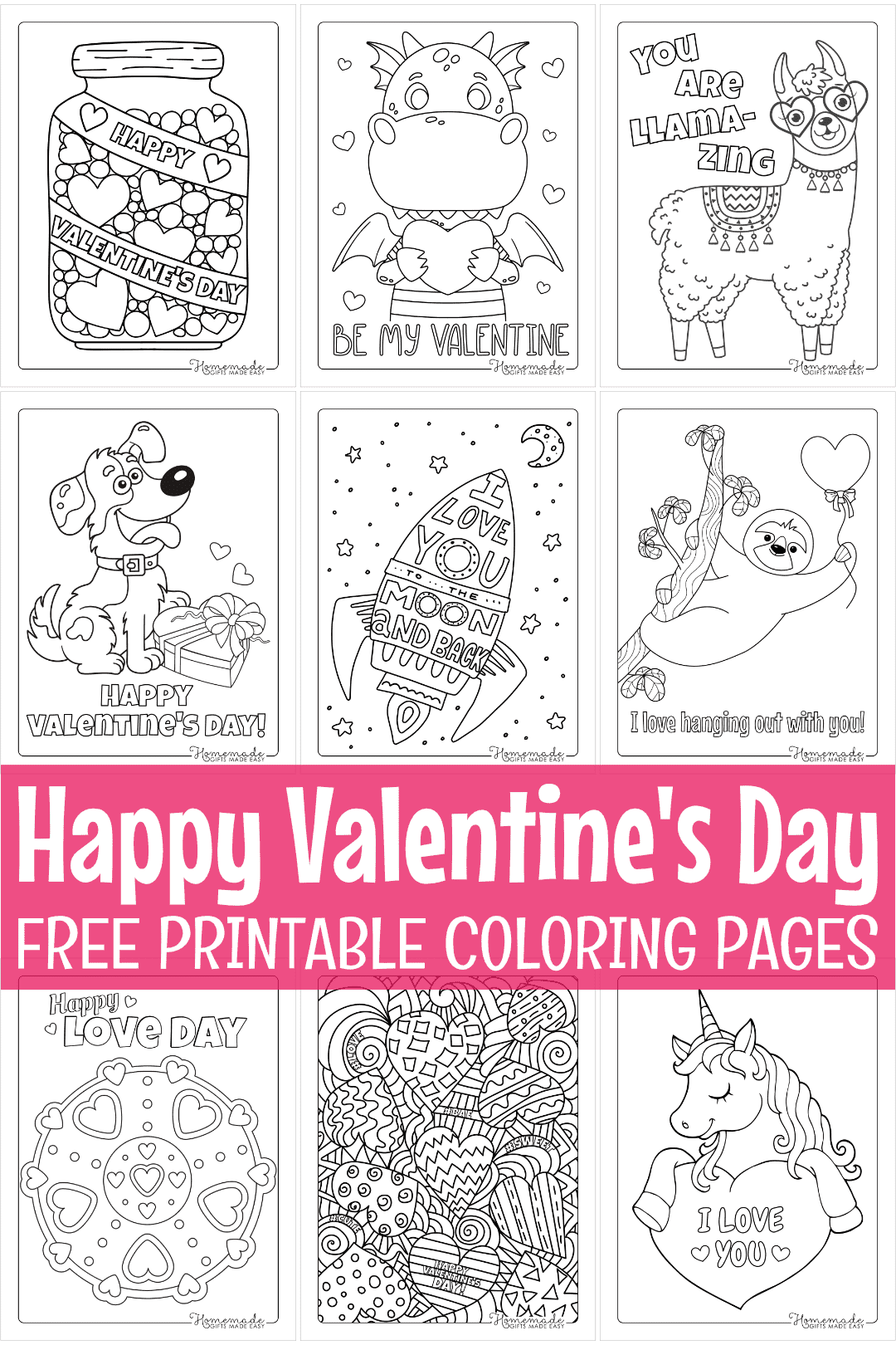 valentine coloring pages preschool