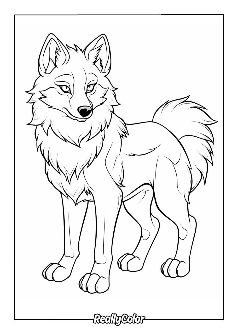 Free Printable Wolf Anime Coloring Pages