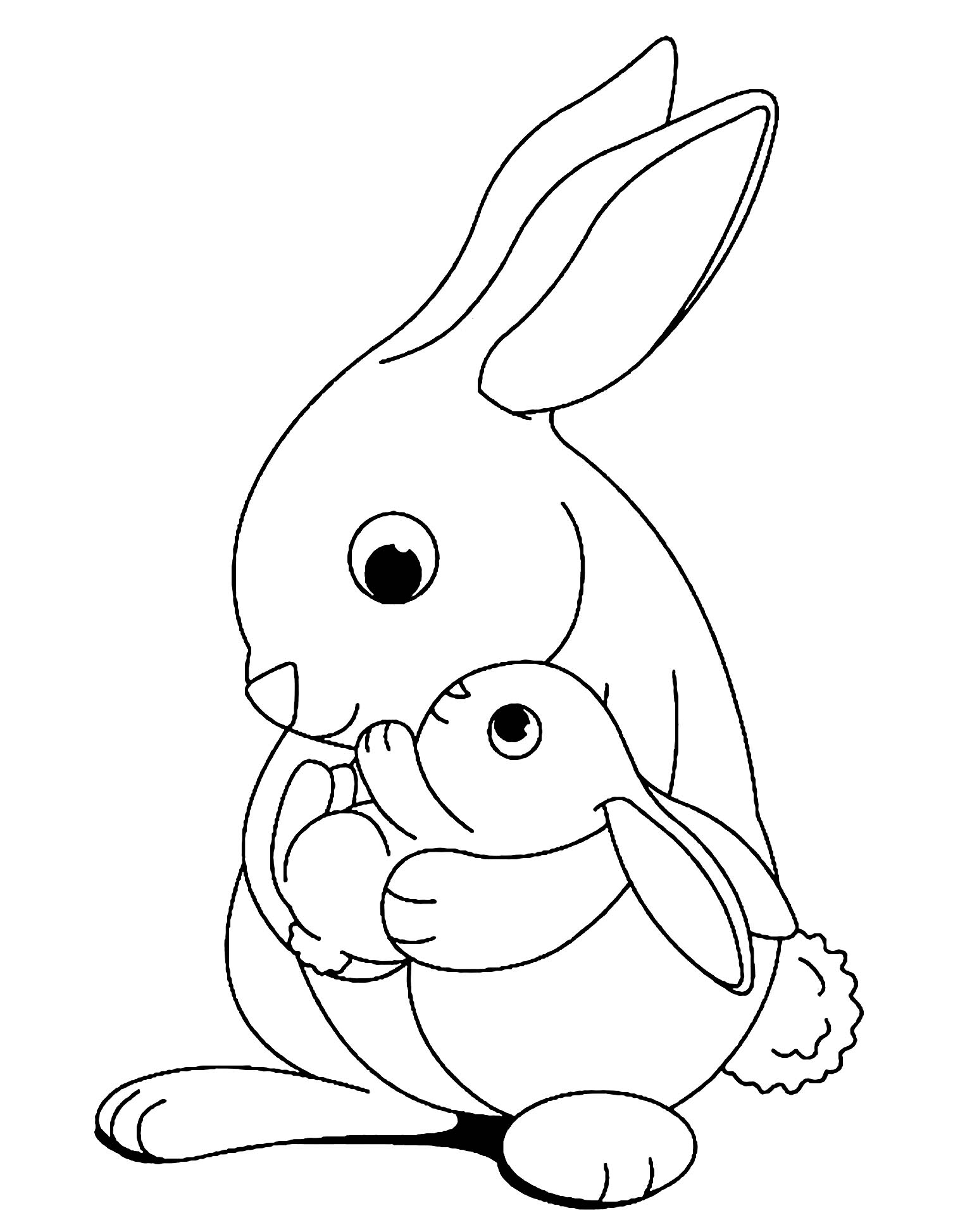 Free Rabbit Bunny Coloring Page To Color Rabbit Bunny Coloring Pages