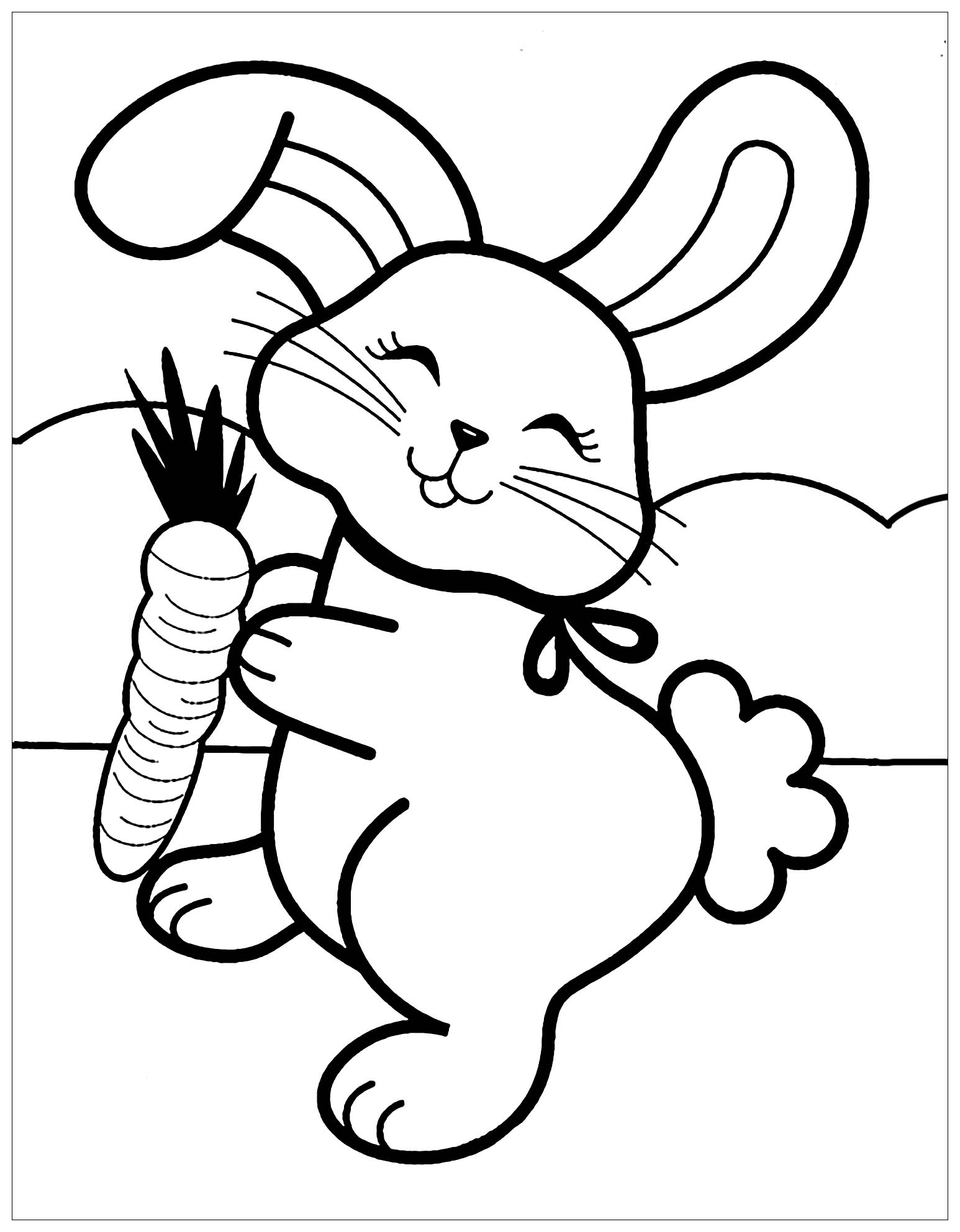 Free Rabbit Coloring Page To Print Rabbit Bunny Coloring Pages