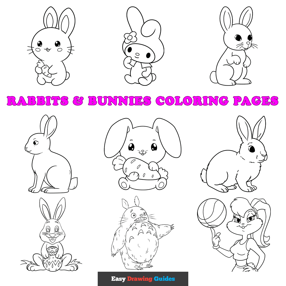 rabbit coloring pages for preschoolers