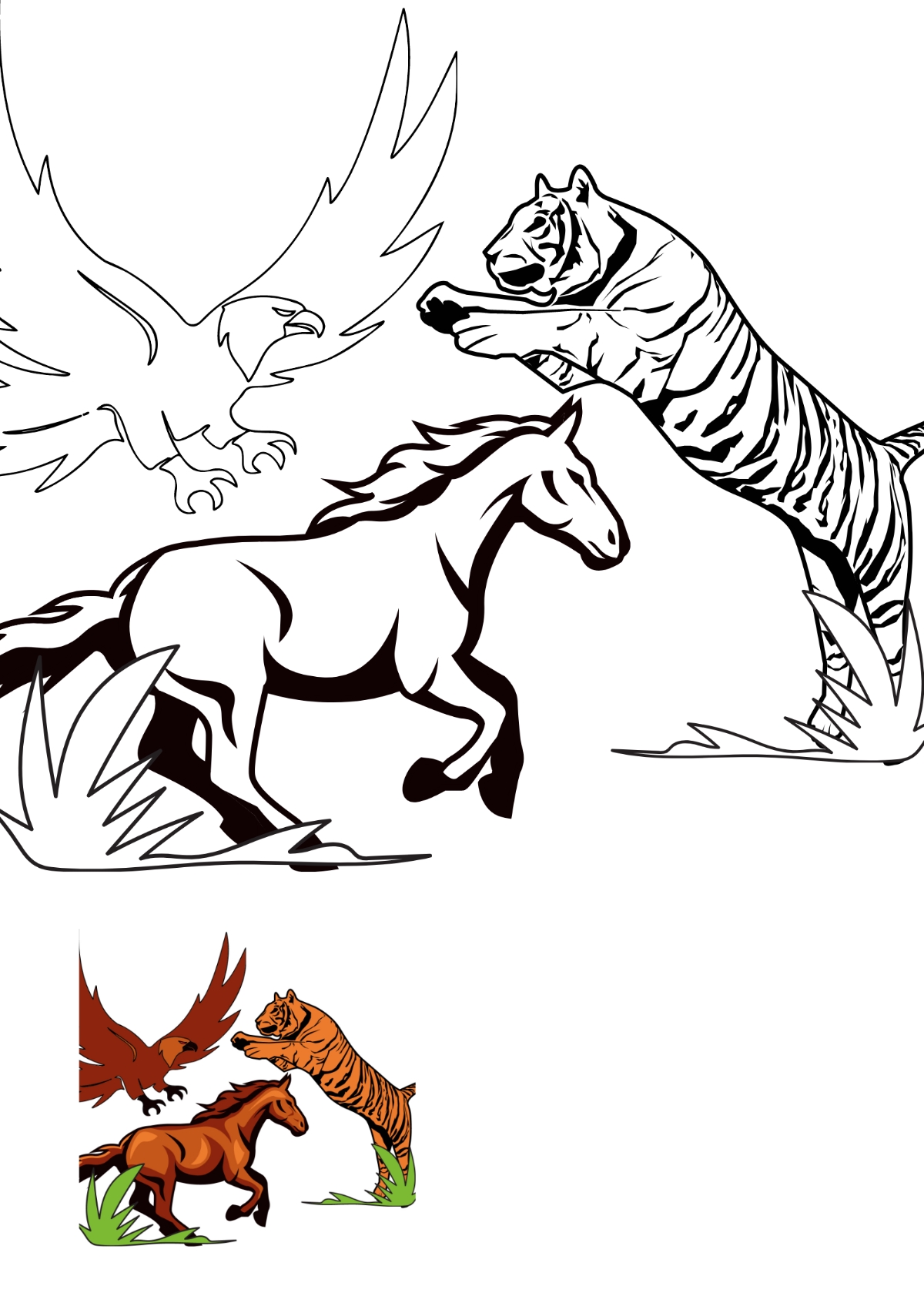 realistic animals coloring pages