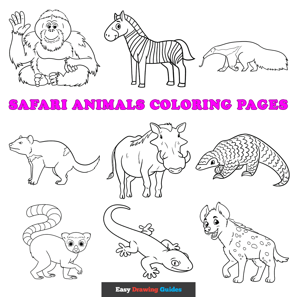 Free Safari Animals Coloring Pages For Kids 58 Printable Sheets