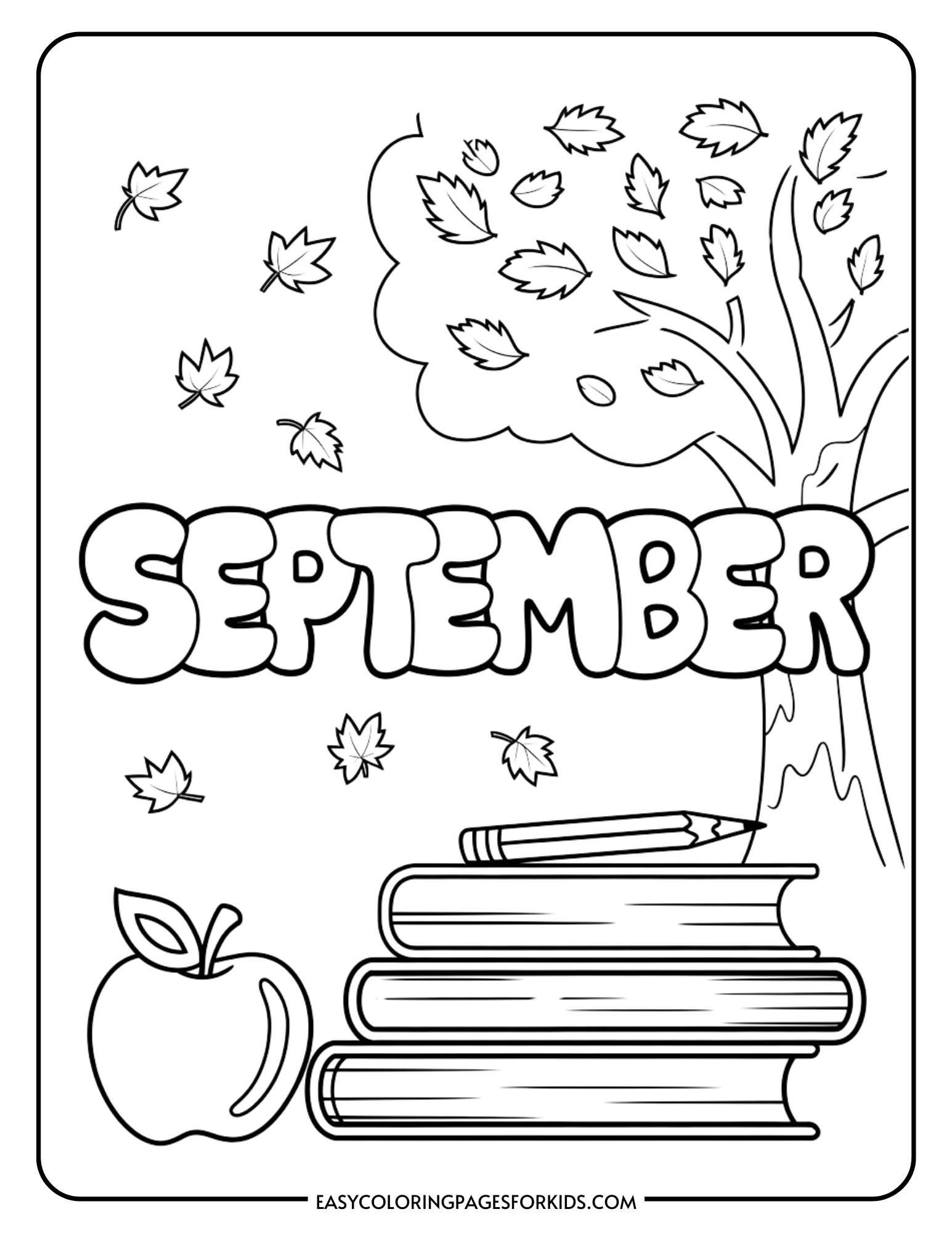 Free September Coloring Pages 5 Printable PDF Pages Easy Coloring Pages For Kids