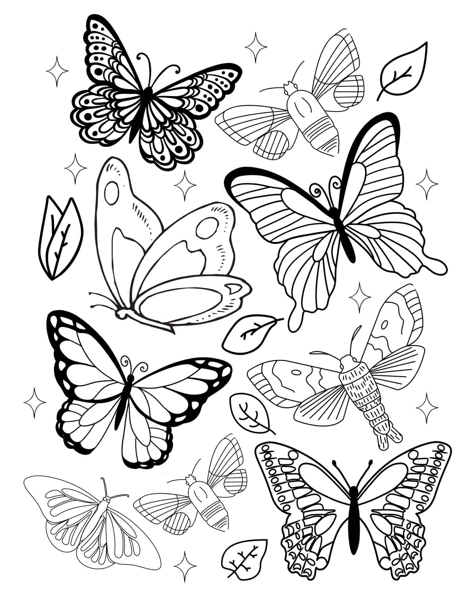 butterfly coloring pages for preschoolers