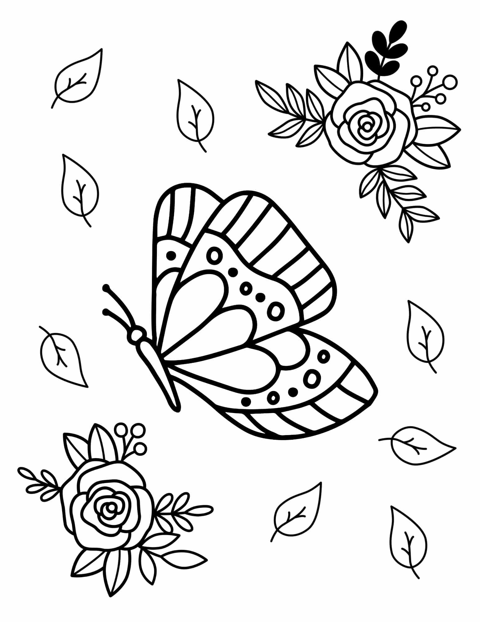 free butterfly coloring pages for preschoolers