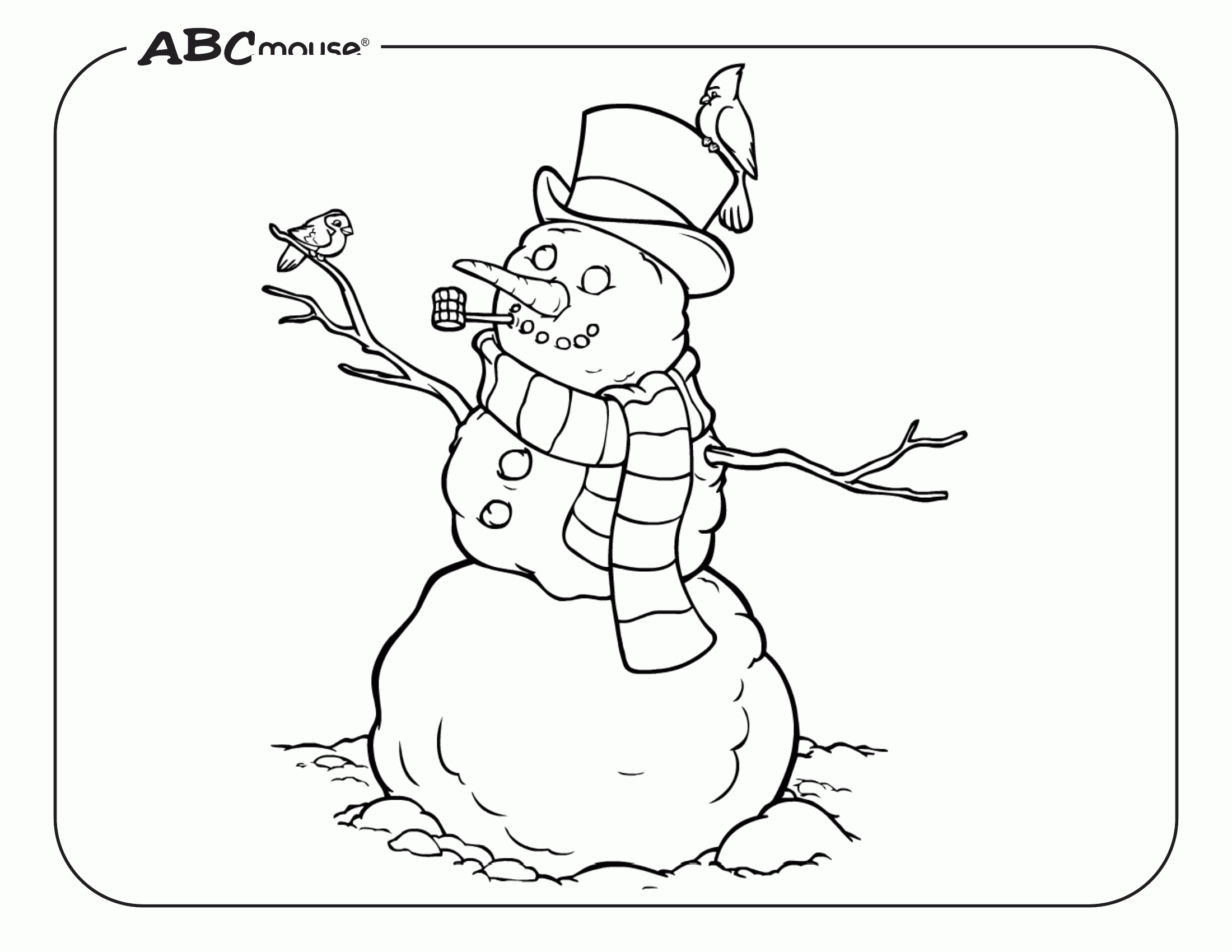 Free Snowman Coloring Pages ABCmouse
