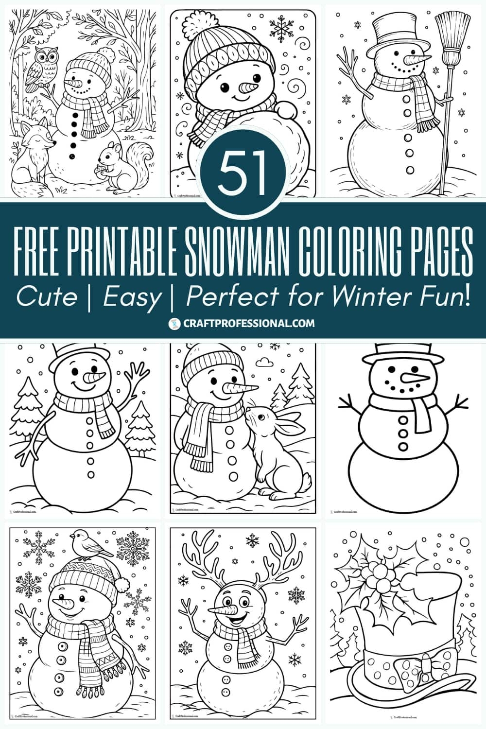 Free Snowman Coloring Pages Fun Printable Winter Activities For Kids