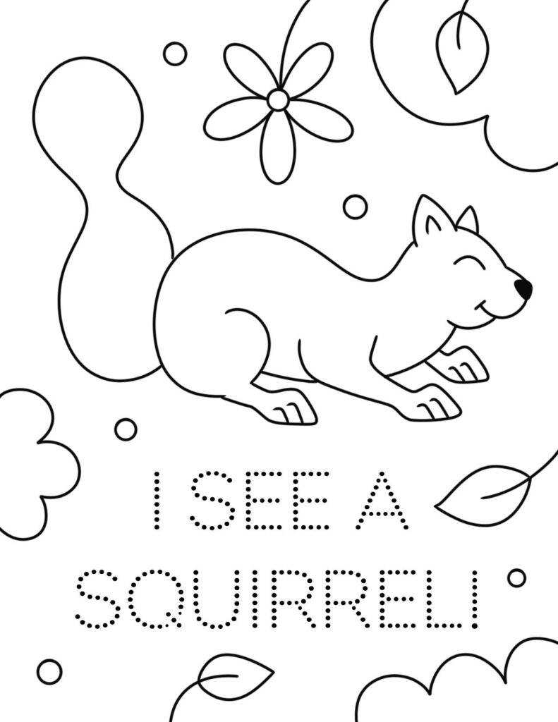 Free Squirrel Coloring Pages For Preschool The Hollydog Blog