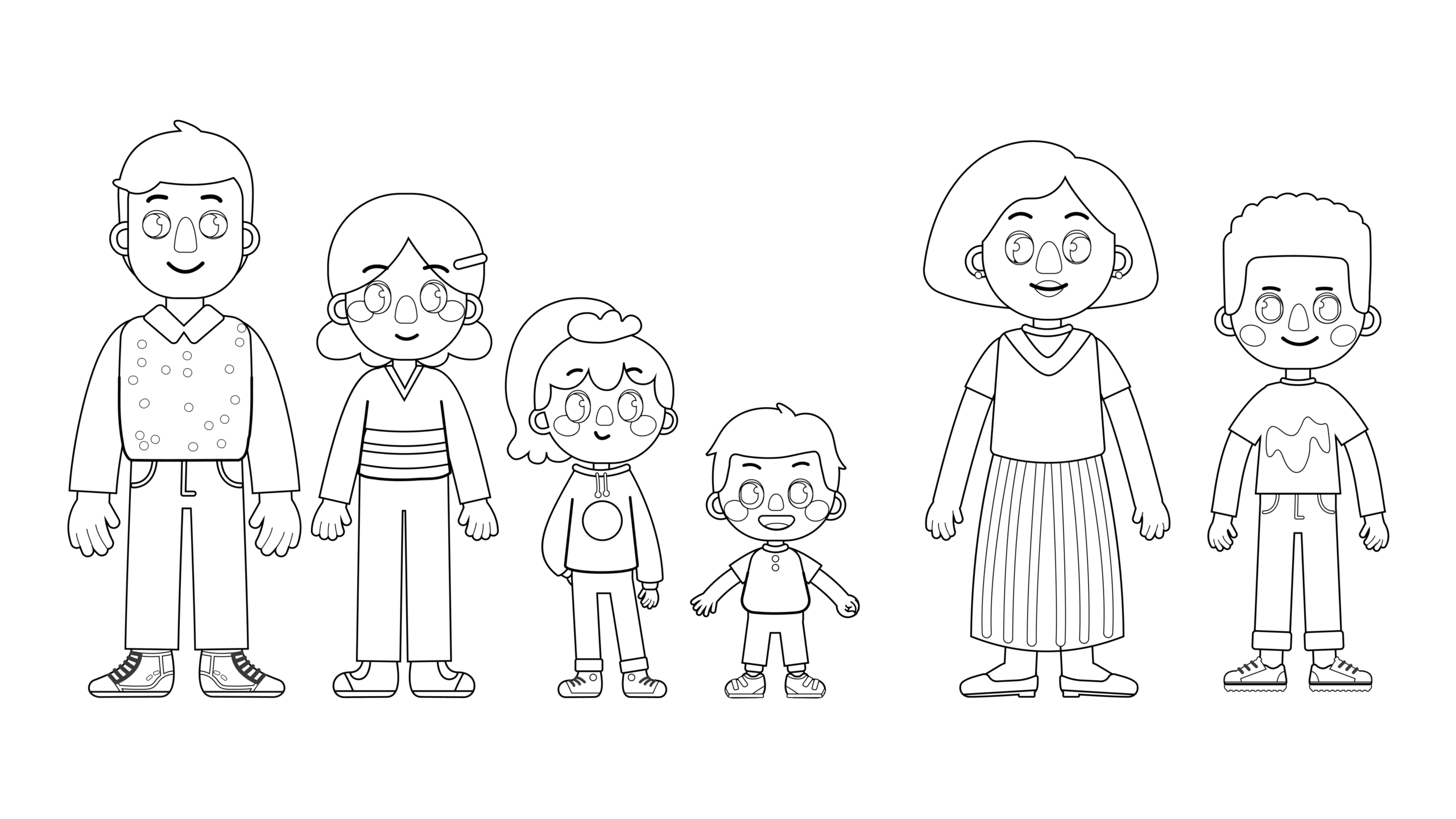 coloring pages of families for preschool