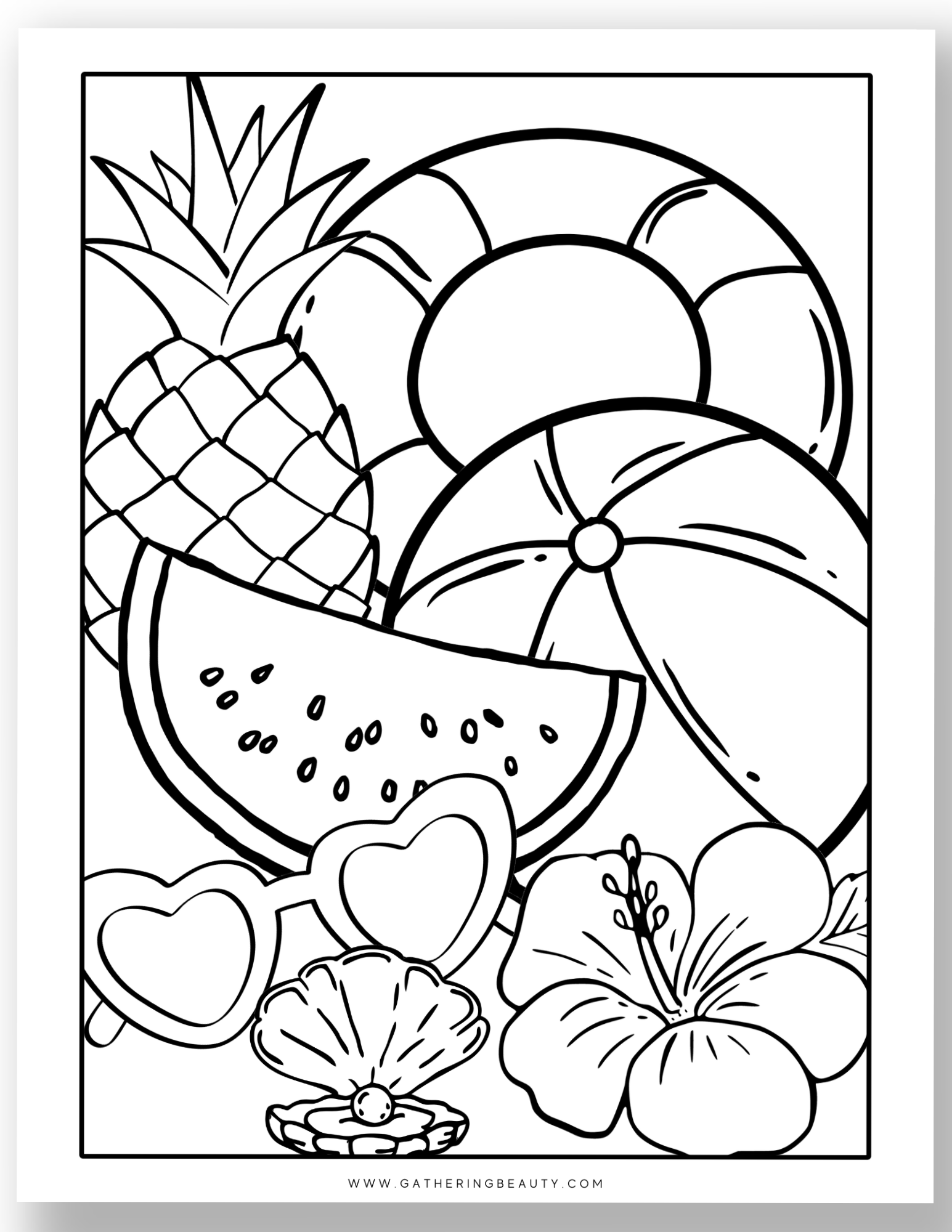 summer coloring page
