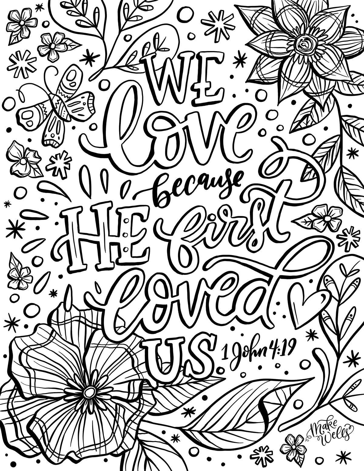 FREE Valentine s Coloring Page MakeWells