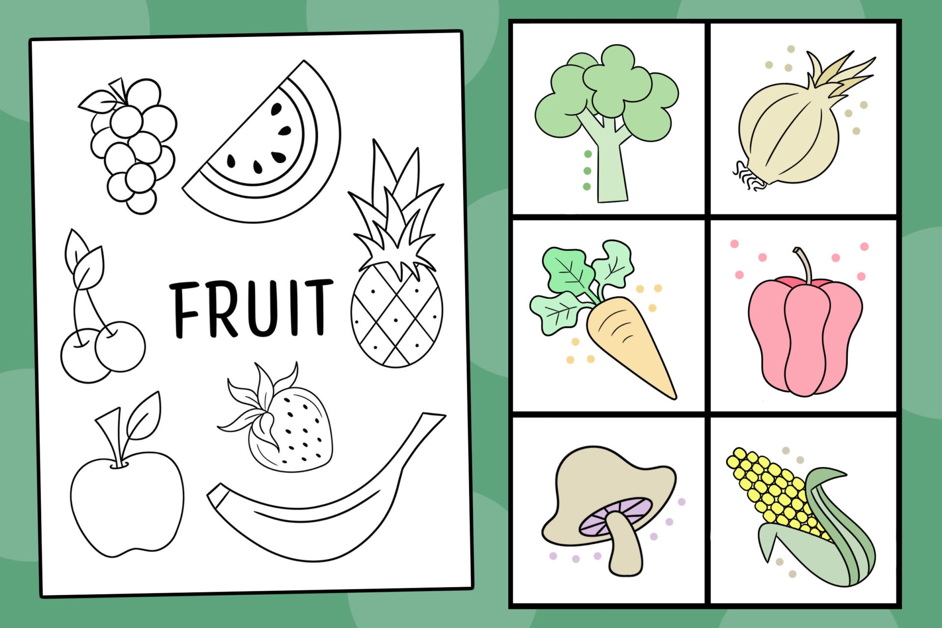 Free Vegetable And Fruit Coloring Pages For Kids The Hollydog Blog