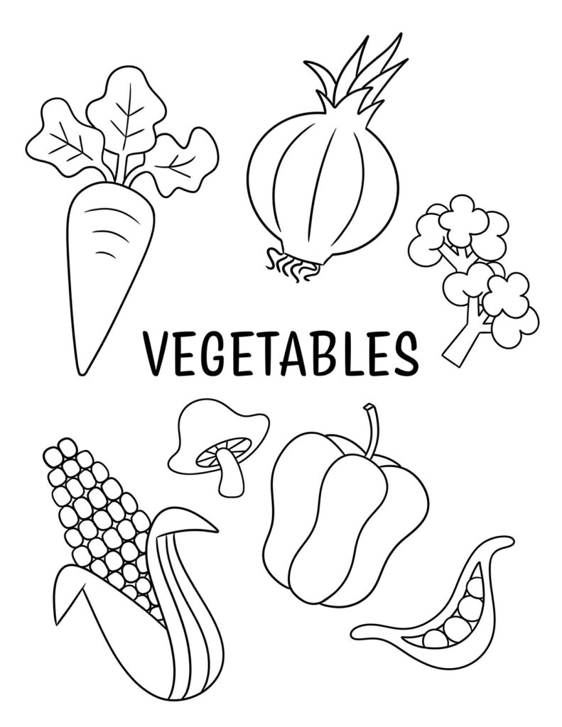 Free Vegetable And Fruit Coloring Pages For Kids The Hollydog Blog