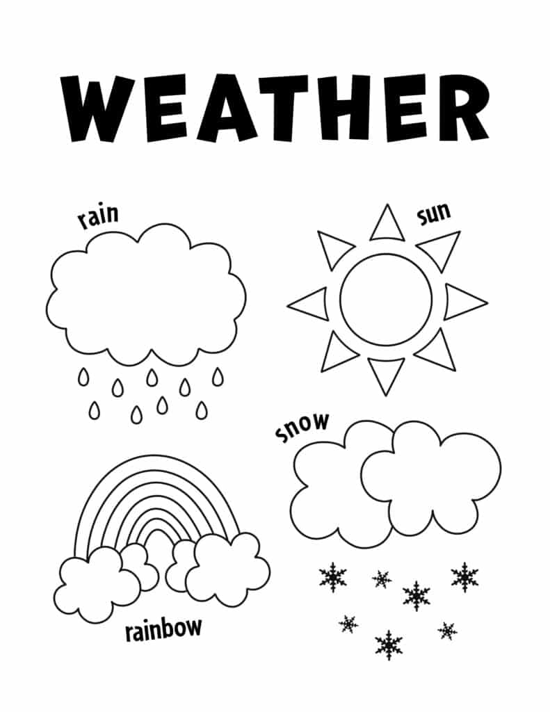 Free Weather Coloring Pages And Printable Weather Game The Hollydog Blog