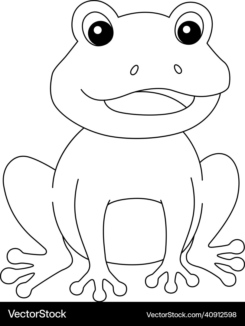 Frog Coloring Page Isolated For Kids Royalty Free Vector VectorStock