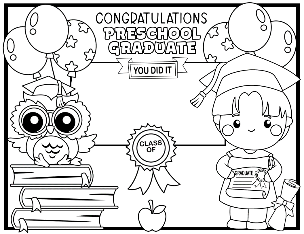 From Cap And Gown To Crayons Graduation Coloring Placemats For Your Little Graduate Simply Love Printables