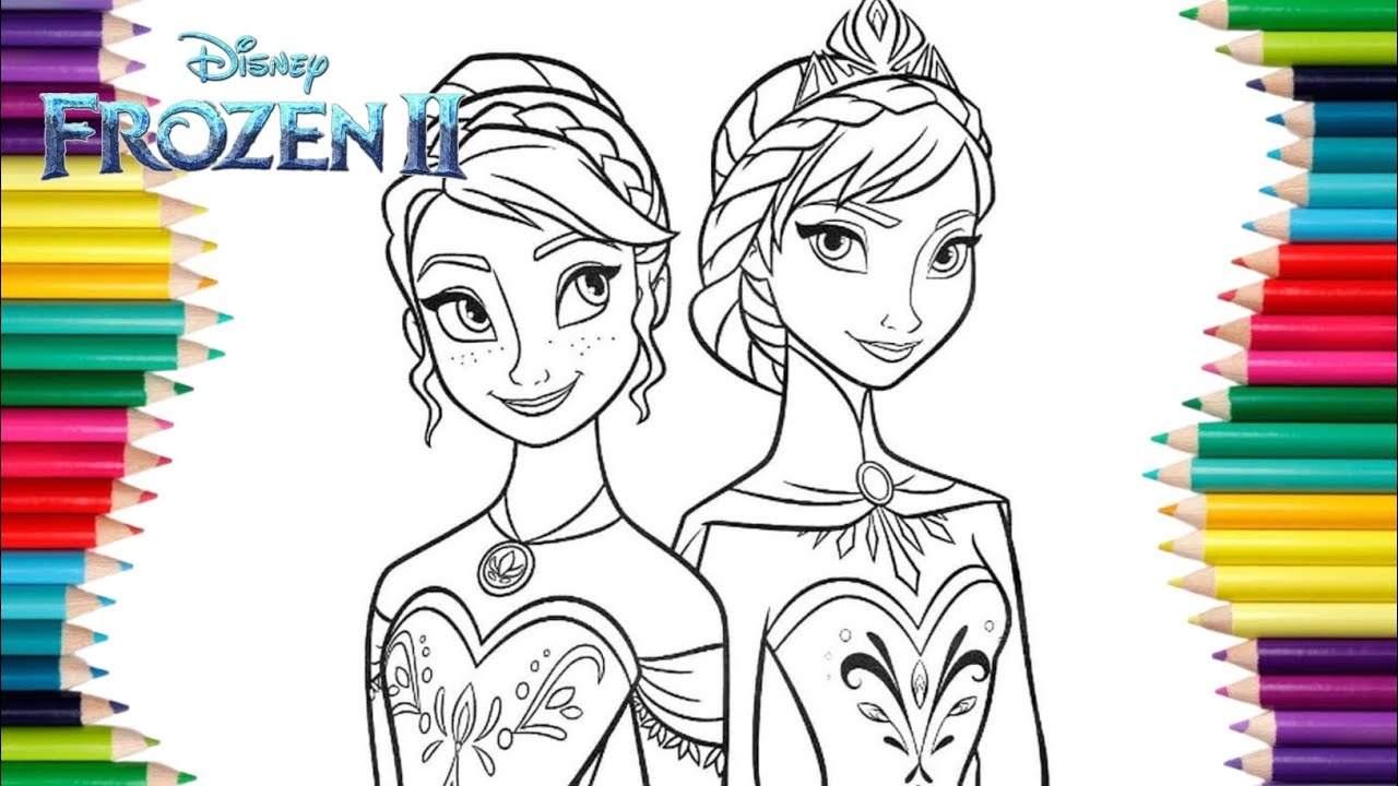 elsa and anna coloring pages