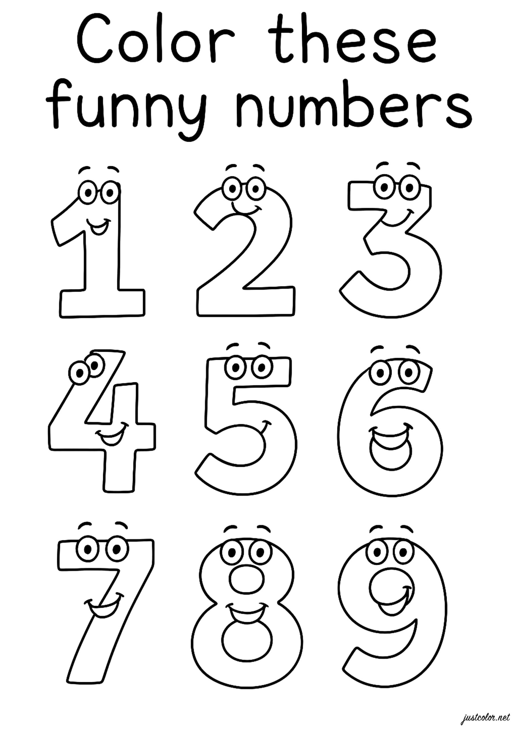 number coloring pages for preschoolers