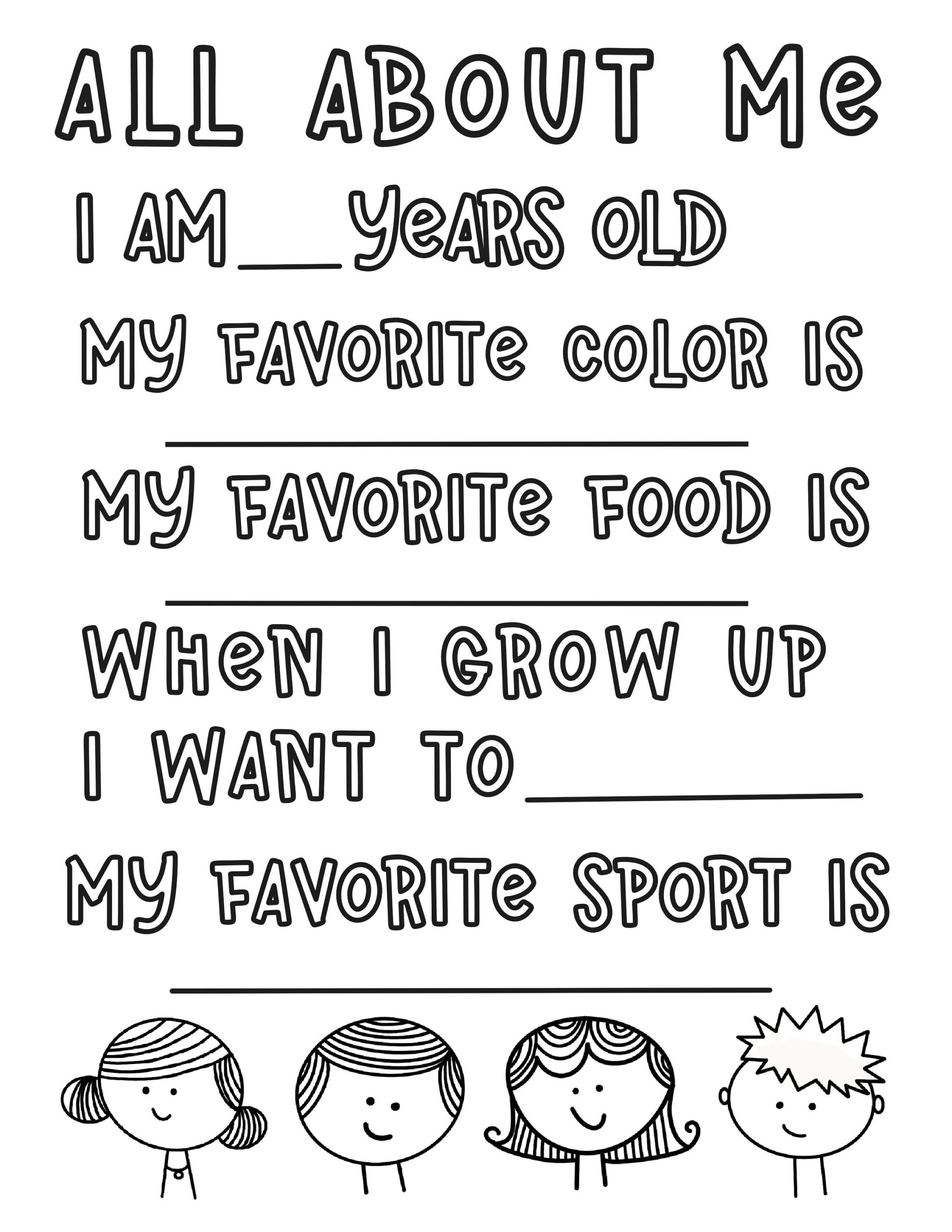 Get To Know Me Coloring Page Classroom Kids Activity PDF Etsy
