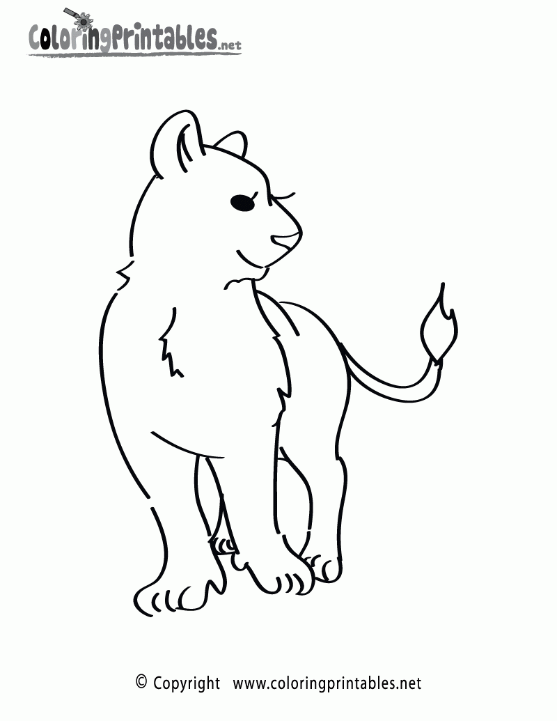 Girl Lioness Coloring Page A Free Animal Coloring Printable