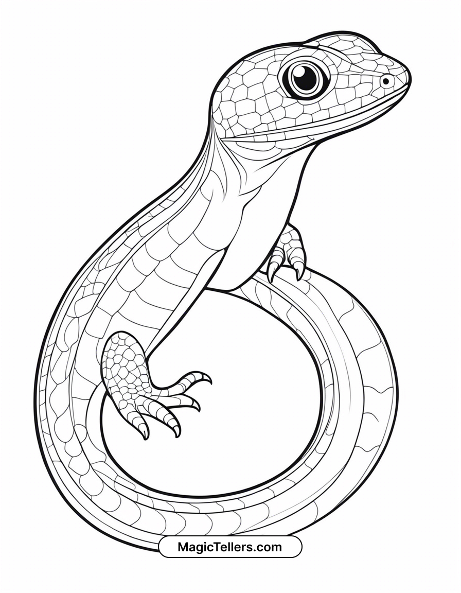 Glass Lizard Coloring Page