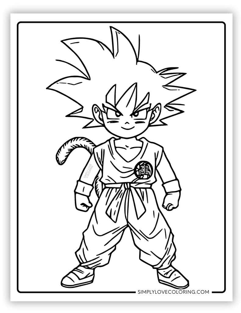 Goku Coloring Pages Free PDF Printable Simply Love Coloring