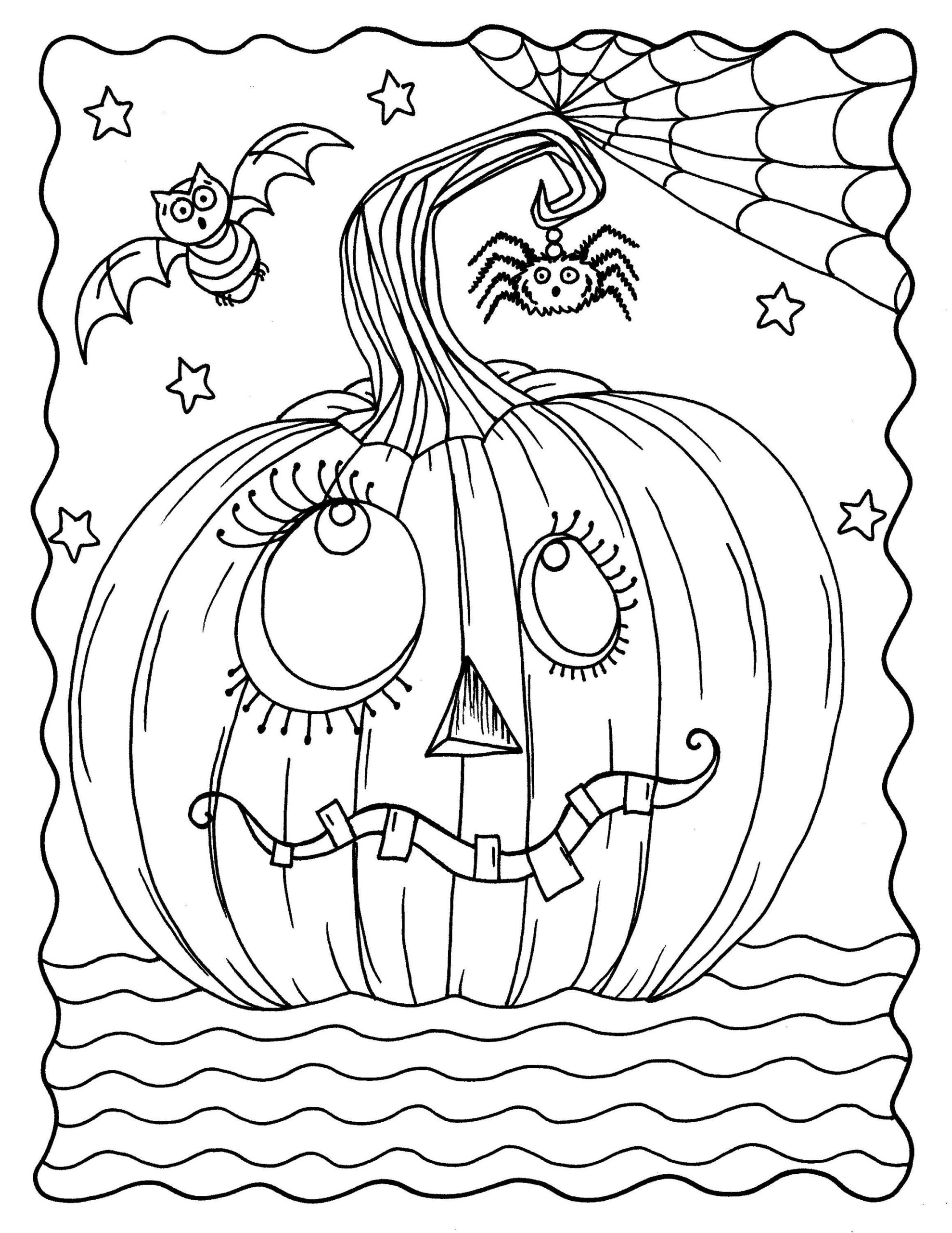 GOOFY Pumpkin Coloring Page Digital Download Instant Printable Adult Coloring Pages Halloween Jack O Lantern Etsy
