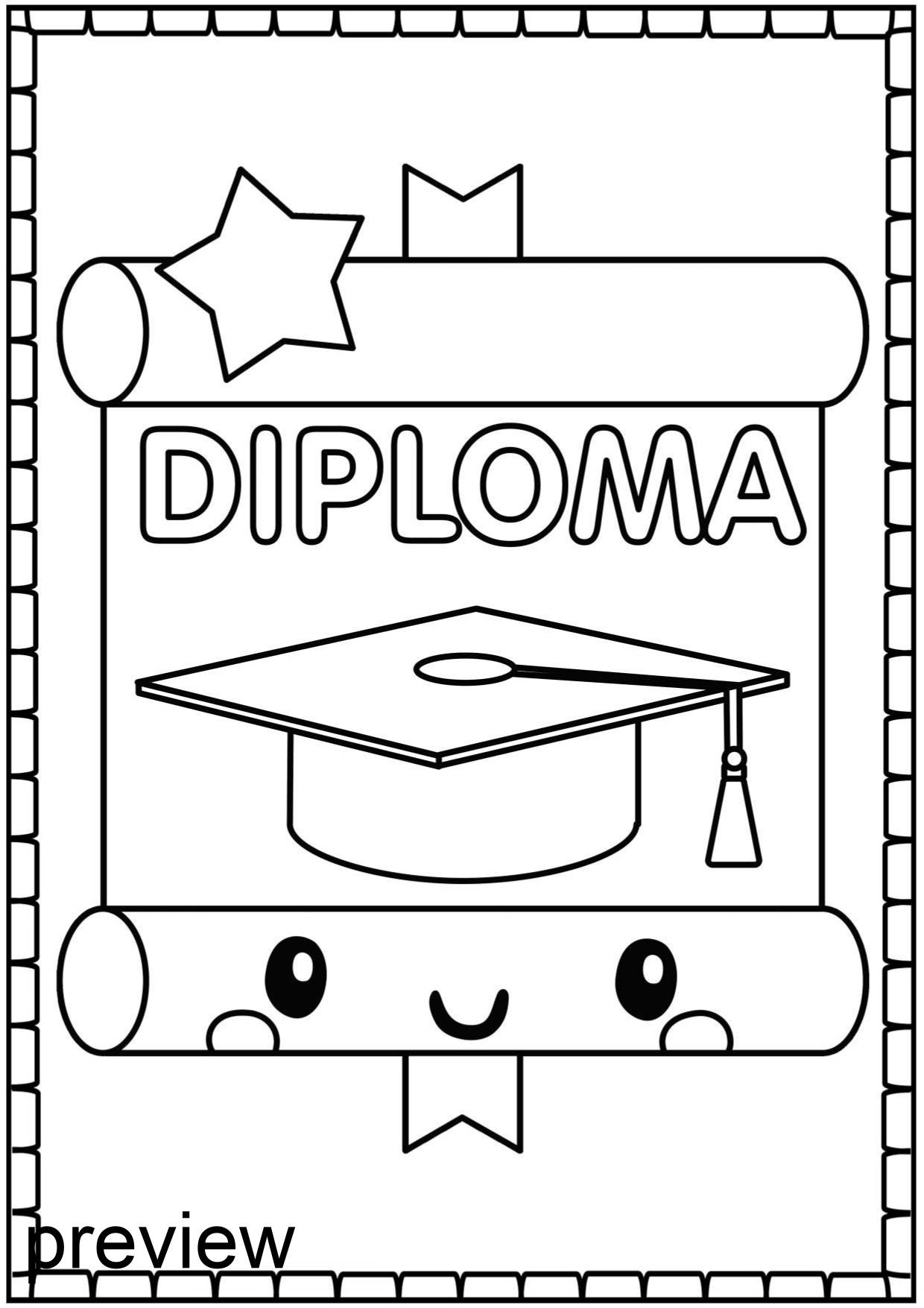 Graduation Kindergarten Coloring Pages Printable Coloring Book Sheets End Of The Year Activities Graduation Favor Party For Kids Etsy Denmark