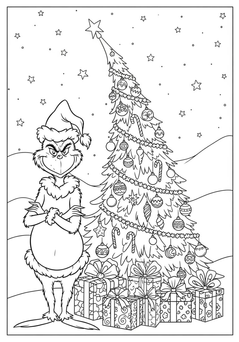 Grinch Christmas Coloring Page Printable Fun