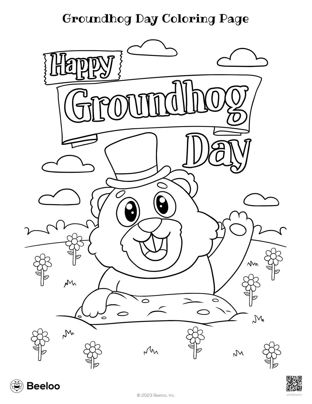 Groundhog Day Coloring Page Beeloo Printable Crafts And Activities For Kids