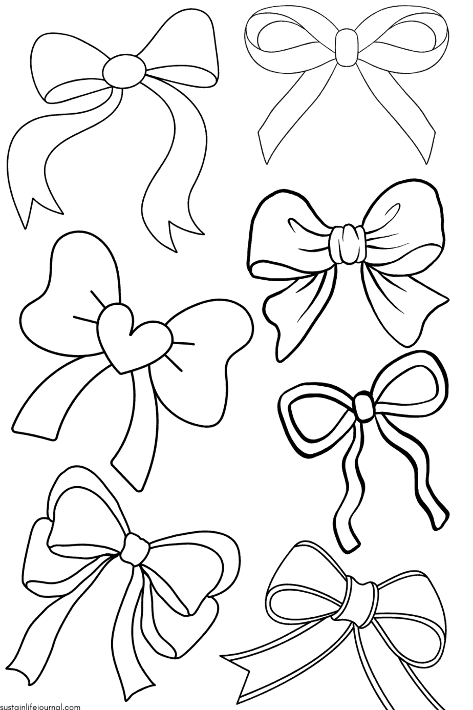 Hair Bow Coloring Page Sustain Life Journal