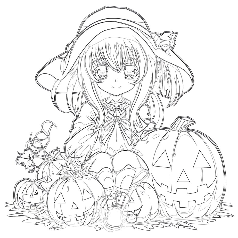 Halloween Anime Coloring Pages Coloring Pages Mimi Panda