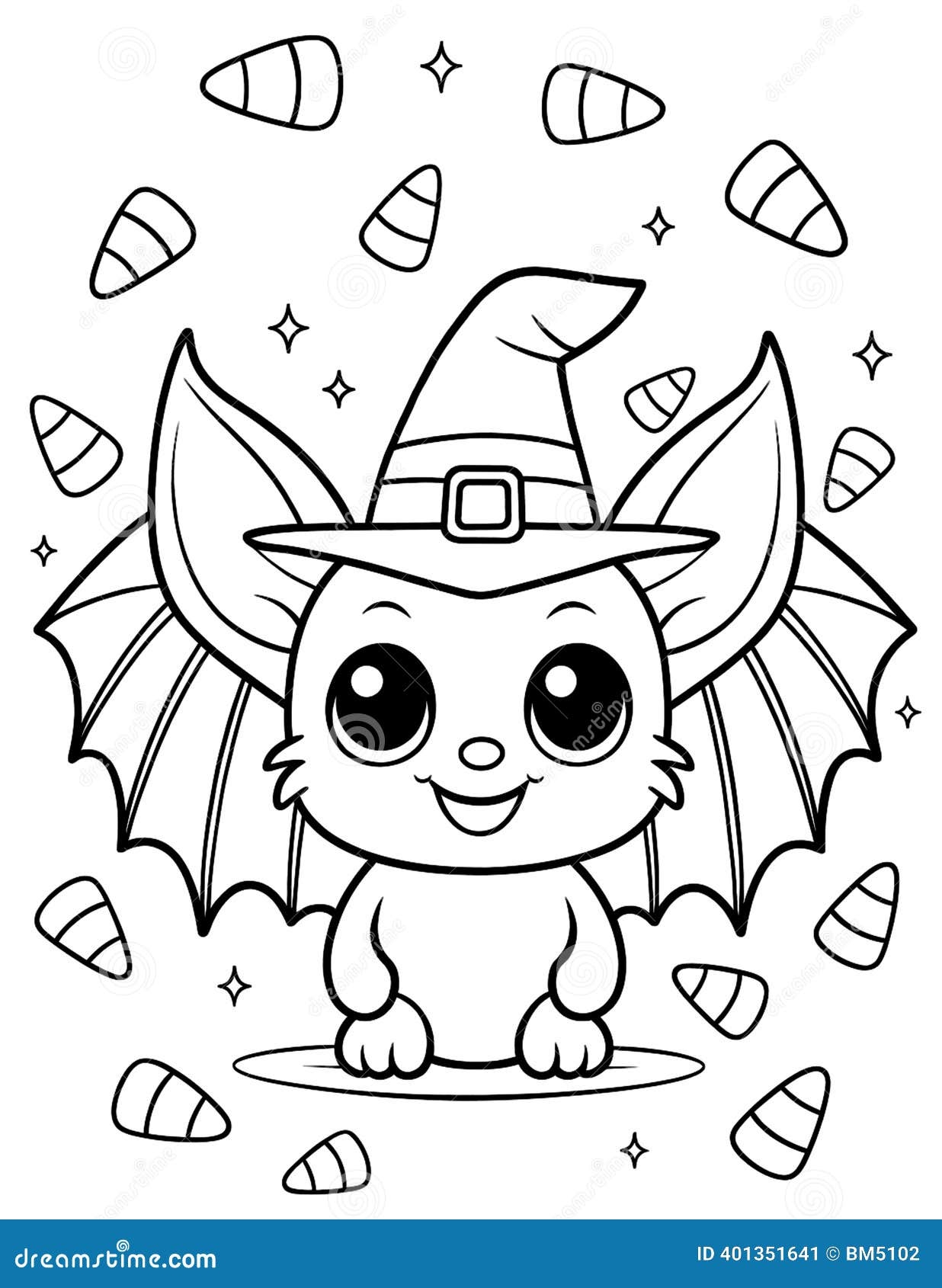 Halloween Bat Coloring Page For Kids Stock Illustration Illustration Of Children Page 401351641