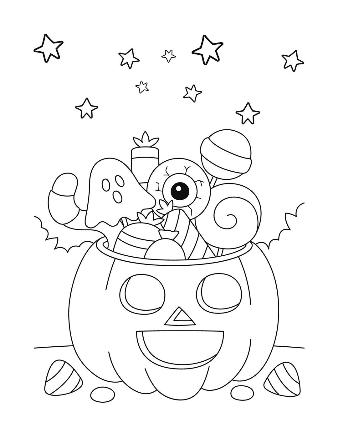 Halloween Coloring Page Etsy