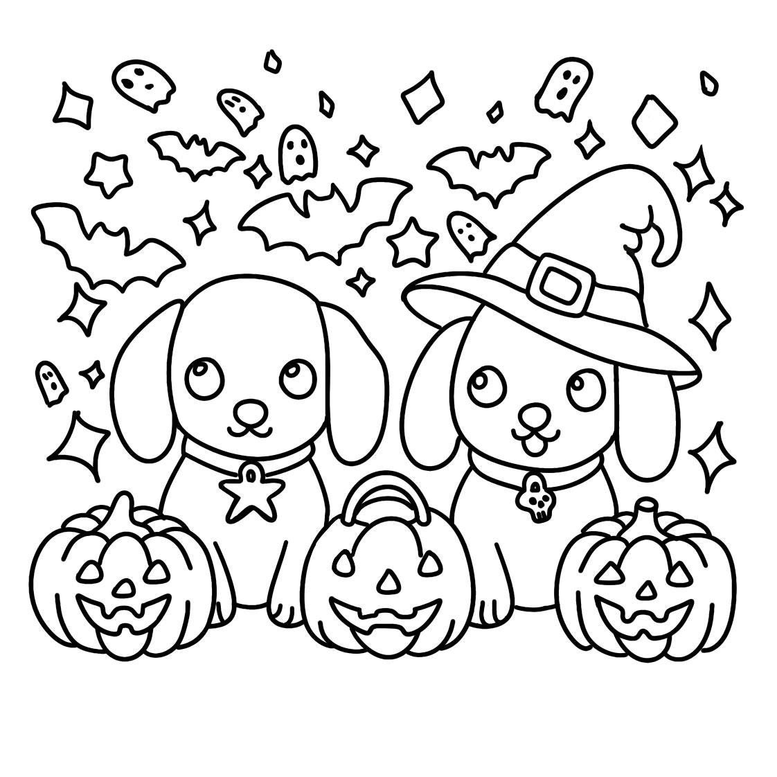 Halloween Coloring Pages For Kids Party Activity Dachshund Fall Bold Easy Cute Dog Lover INSTANT DOWNLOAD PRINTABLE Coloring Thanksgiving Etsy
