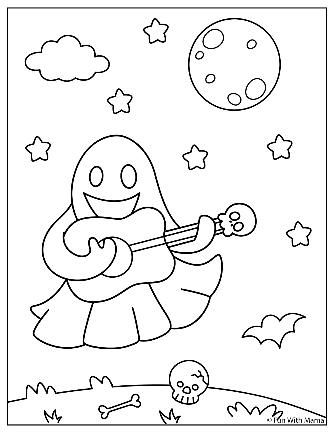 preschool ghost coloring page