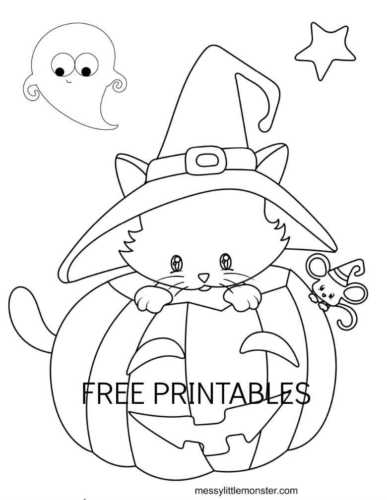 free printable preschool halloween coloring pages